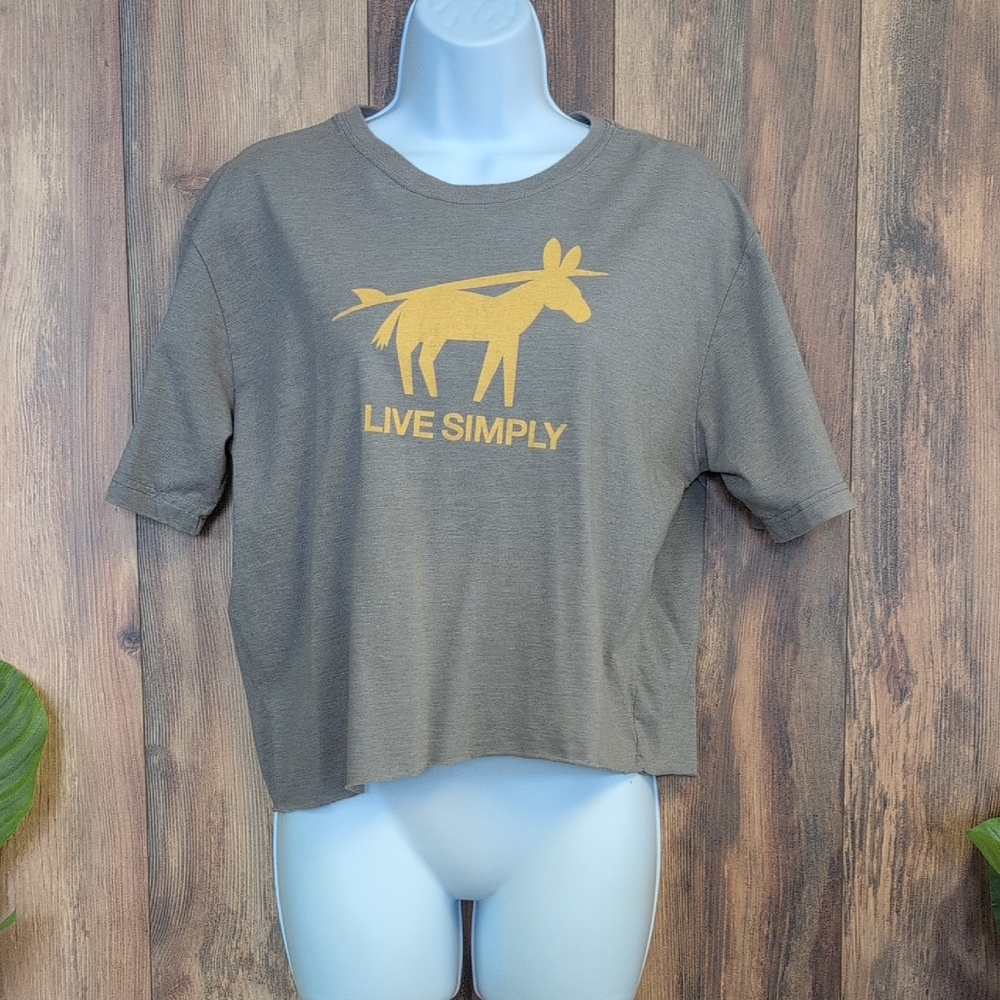 Patagonia Gray/Yellow Crop Cut Off Tee Men's XL               P399
